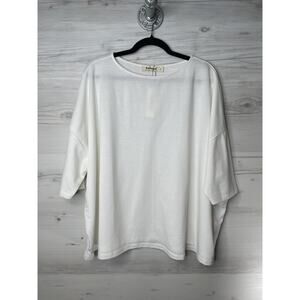Three Bird Nest Shirt Womens Small Oversized Drop Shoulder Pullover Top USA